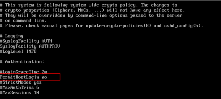Disable root login